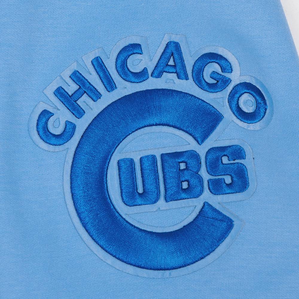 MLB CHICAGO CUBS SUDADERA CON CAPUCHA PARA HOMBRE CON CREMALLERA COMPLETA DE CHENILLA CLÁSICA (AZUL UNIVERSITARIO)