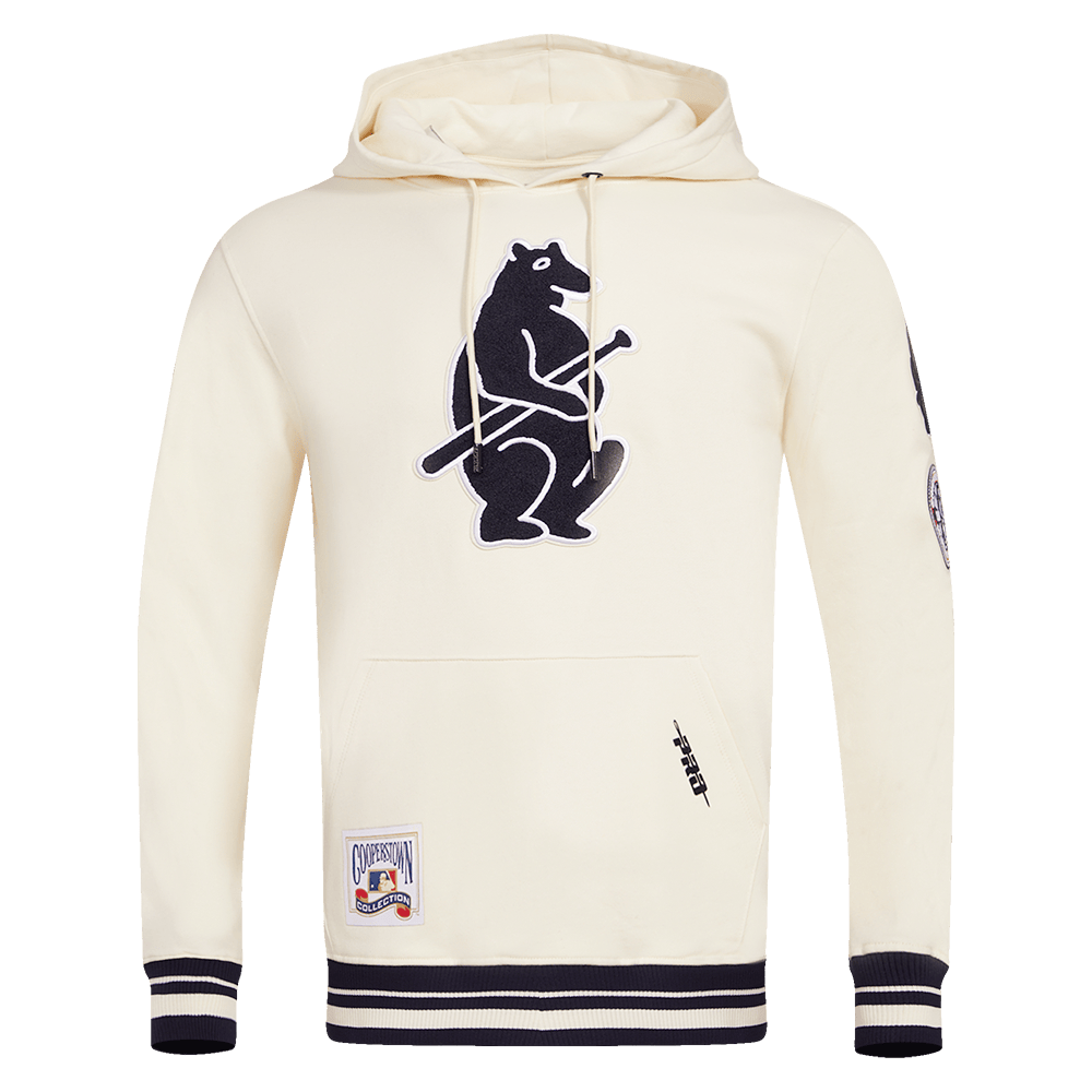 MLB CHICAGO CUBS RETRO CLASSIC MEN'S PULLOVER HOODIE (EGGSHELL/ MIDNIGHT NAVY)