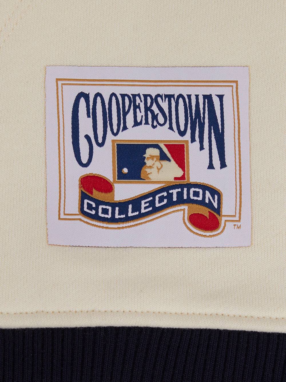 MLB CHICAGO CUBS SUDADERA CON CAPUCHA DE TIRAR PARA HOMBRE RETRO CLÁSICA (BLANCO HUESO/ AZUL MARINO NOCHE)