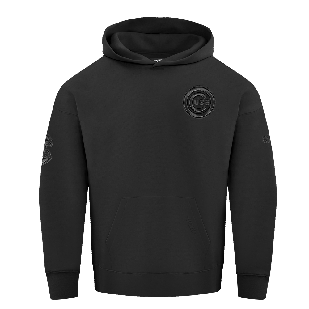 MLB CHICAGO CUBS NEUTRAL MEN'S DROP SHOULDER PO HOODIE (BLACK)