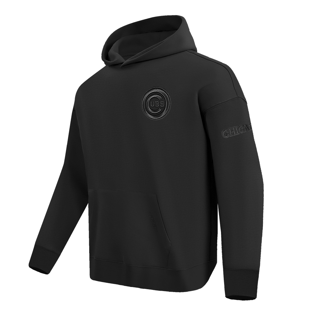 MLB CHICAGO CUBS NEUTRAL MEN'S DROP SHOULDER PO HOODIE (BLACK)