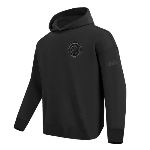 MLB CHICAGO CUBS NEUTRAL MEN'S DROP SHOULDER PO HOODIE (BLACK)