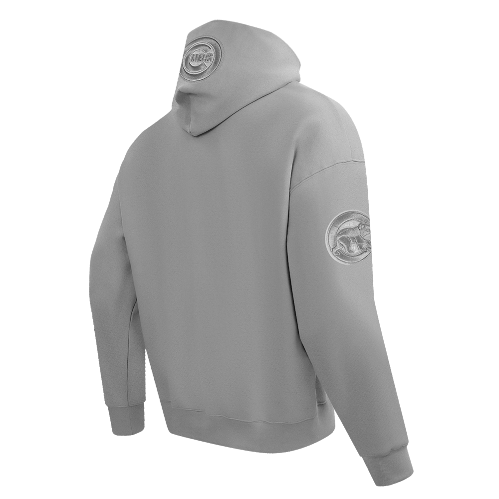 MLB CHICAGO CUBS SUDADERA CON CAPUCHA PO PARA HOMBRE DE COLOR NEUTRO Y HOMBROS CAÍDOS (GRIS OSCURO MELANGE)