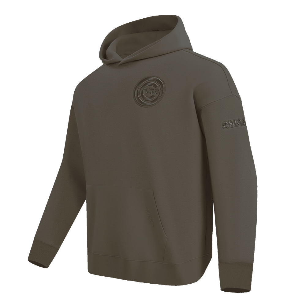 MLB CHICAGO CUBS SUDADERA CON CAPUCHA PO PARA HOMBRE DE COLOR NEUTRO Y HOMBROS CAÍDOS (TAUPE OSCURO)