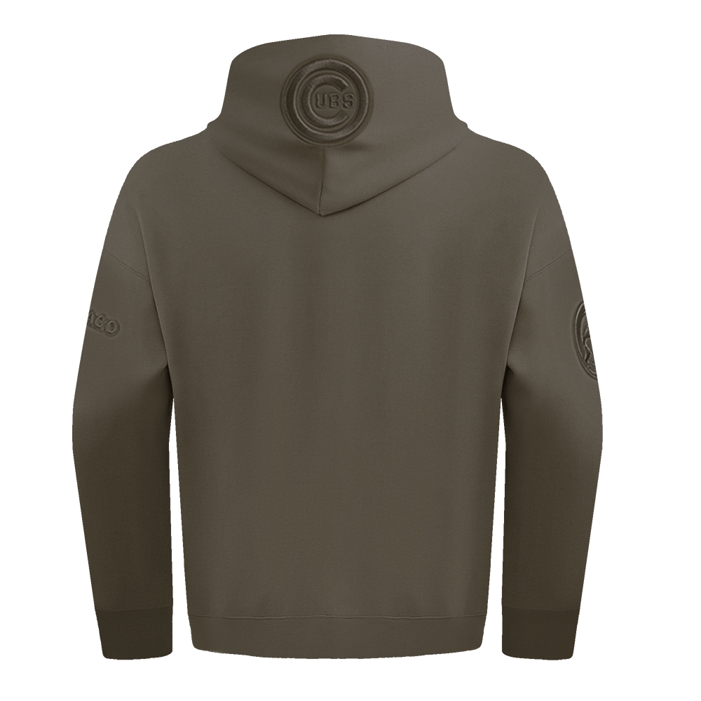 MLB CHICAGO CUBS SUDADERA CON CAPUCHA PO PARA HOMBRE DE COLOR NEUTRO Y HOMBROS CAÍDOS (TAUPE OSCURO)