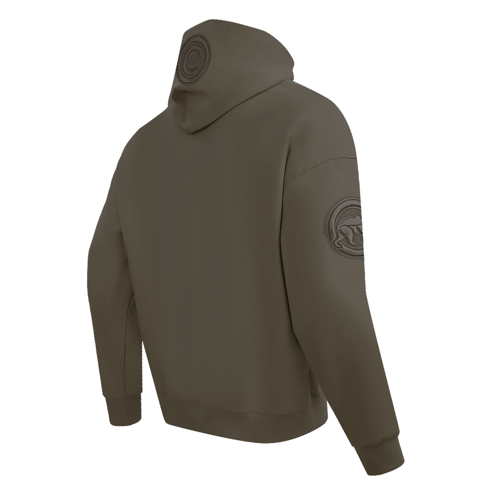 MLB CHICAGO CUBS SUDADERA CON CAPUCHA PO PARA HOMBRE DE COLOR NEUTRO Y HOMBROS CAÍDOS (TAUPE OSCURO)