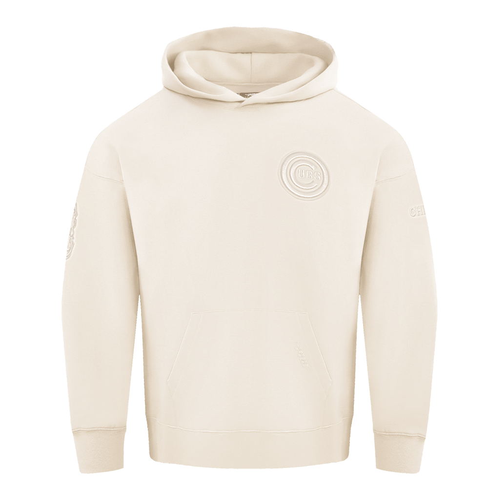 MLB CHICAGO CUBS NEUTRAL MEN'S DROP SHOULDER PO HOODIE (EGGSHELL)