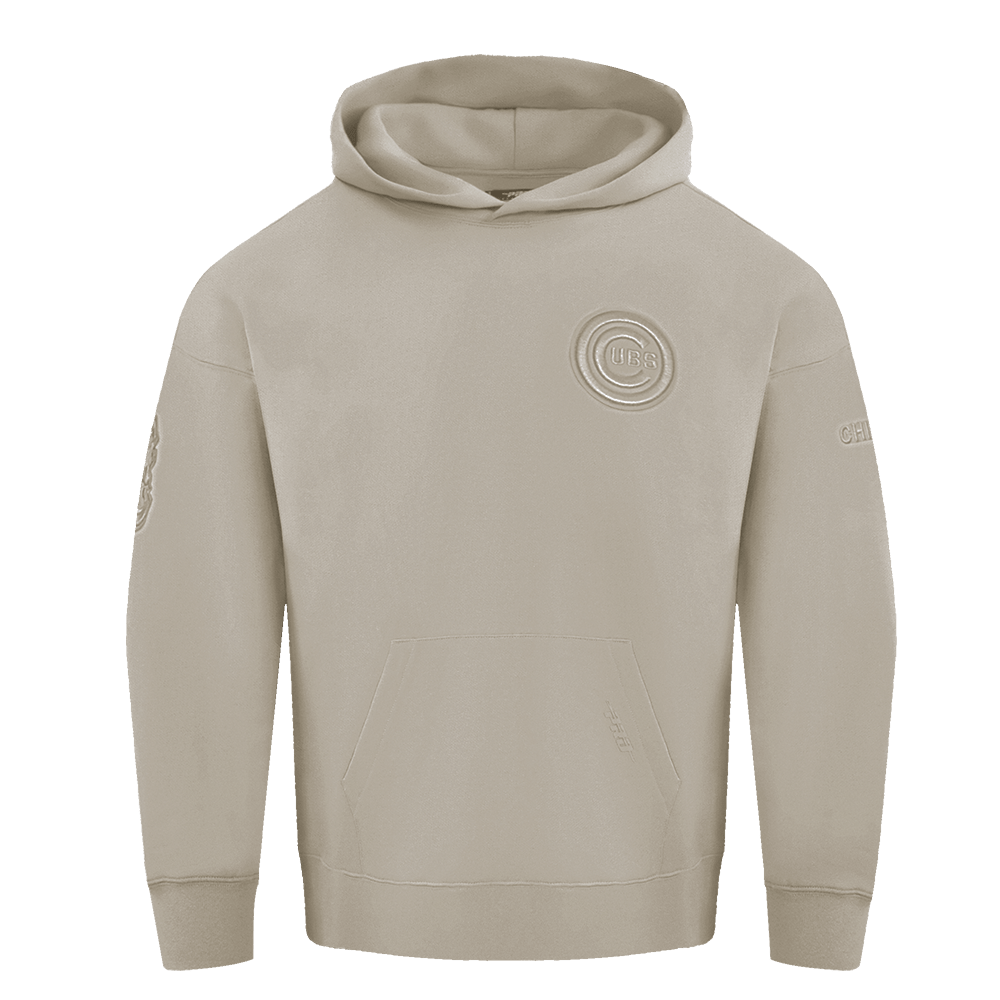 MLB CHICAGO CUBS NEUTRAL MEN'S DROP SHOULDER PO HOODIE (TAUPE)
