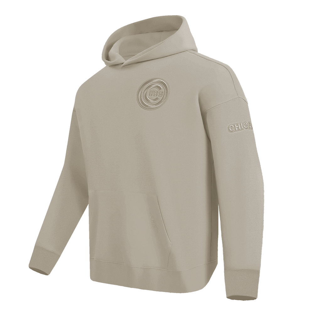 MLB CHICAGO CUBS NEUTRAL MEN'S DROP SHOULDER PO HOODIE (TAUPE)