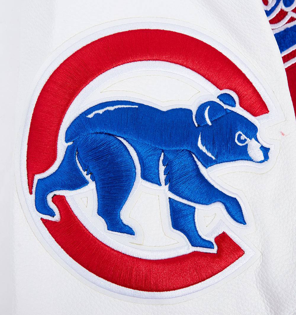CORTAVIENTOS DE LANA CON CANALETAS Y LETRERO CURVO MLB CHICAGO CUBS PARA HOMBRE (ROJO/BLANCO)
