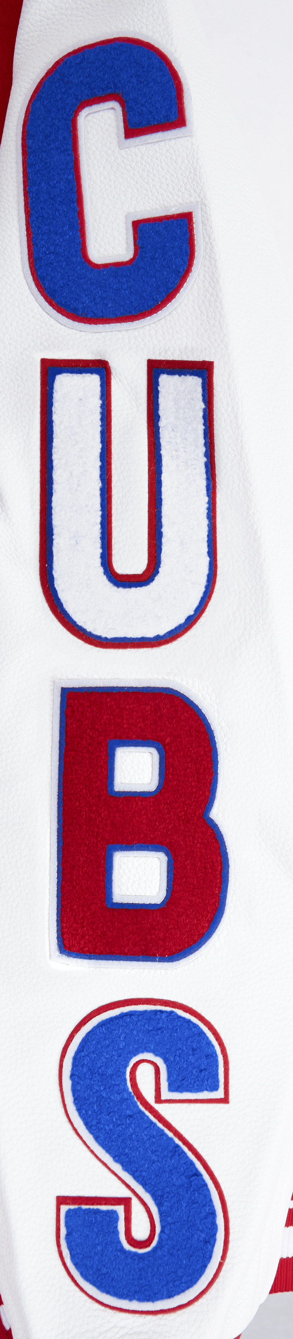 CORTAVIENTOS DE LANA CON CANALETAS Y LETRERO CURVO MLB CHICAGO CUBS PARA HOMBRE (ROJO/BLANCO)