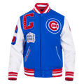 MLB CHICAGO CUBS MASHUP MEN'S RIB WOOL VARSITY JACKET (ROYAL BLUE/RED)