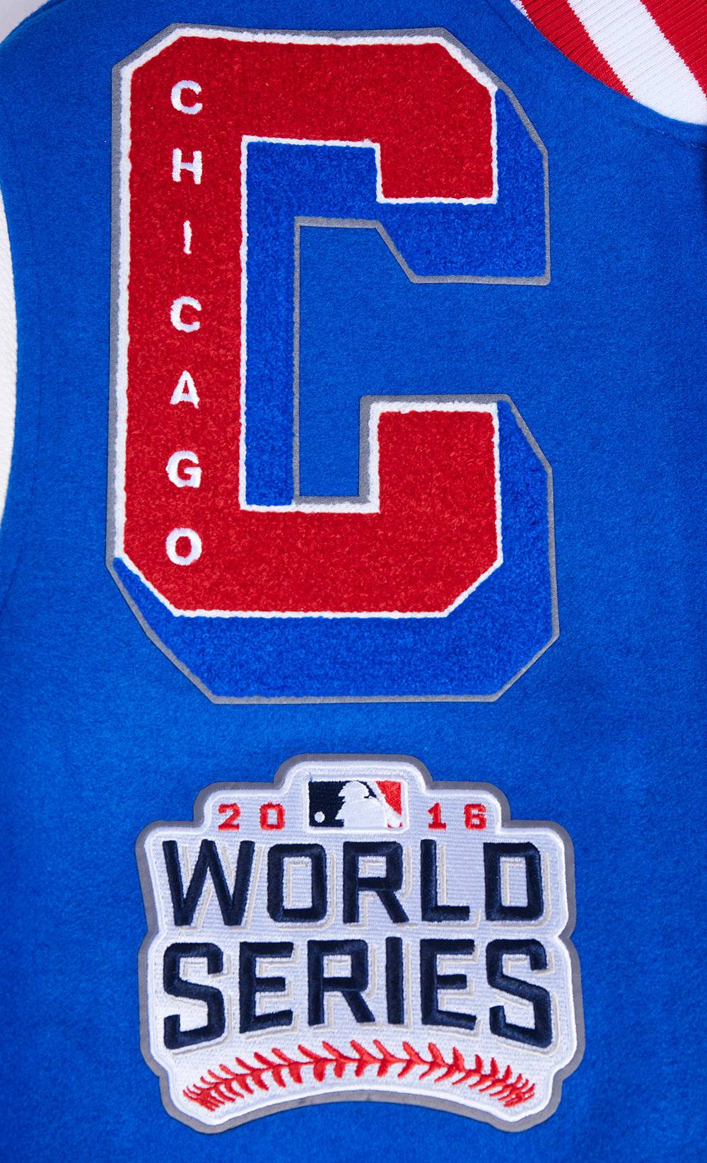 MLB CHICAGO CUBS MASHUP MEN'S RIB WOOL VARSITY JACKET (ROYAL BLUE/RED)