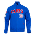 MLB CHICAGO CUBS CURRENT LOGO PRO GAME DAY MEN'S DOUBLE KNIT JACKET (ROYAL BLUE/WHTE/MIDNIGHT NAVY)