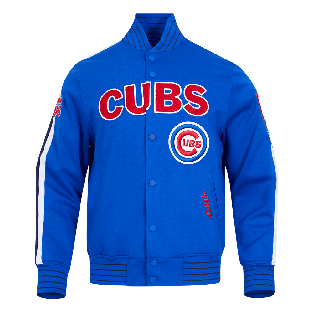 MLB CHICAGO CUBS CURRENT LOGO PRO GAME DAY MEN'S DOUBLE KNIT JACKET (ROYAL BLUE/WHTE/MIDNIGHT NAVY)