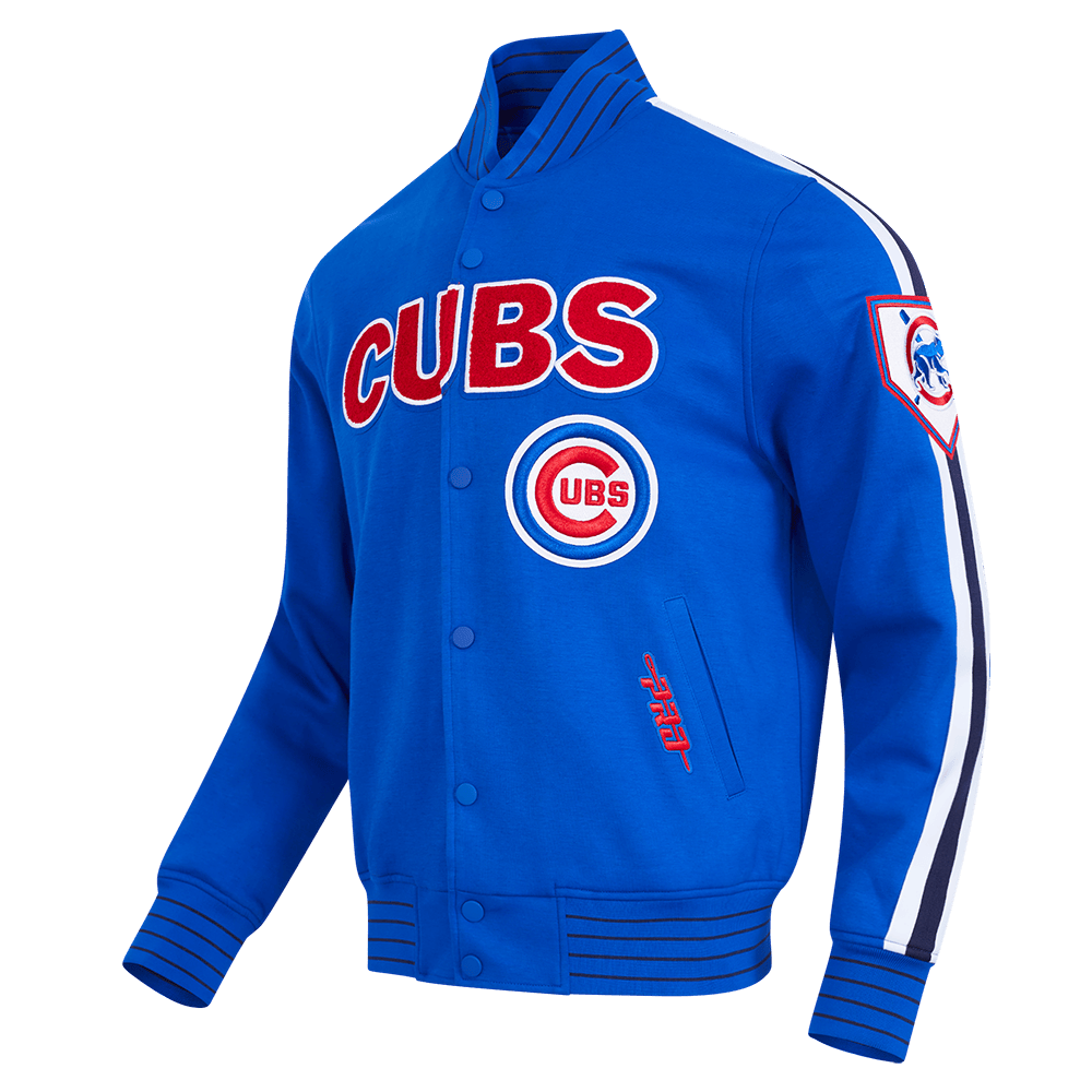 MLB CHICAGO CUBS CURRENT LOGO PRO GAME DAY MEN'S DOUBLE KNIT JACKET (ROYAL BLUE/WHTE/MIDNIGHT NAVY)