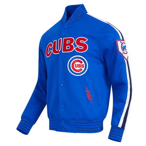 MLB CHICAGO CUBS CURRENT LOGO PRO GAME DAY MEN'S DOUBLE KNIT JACKET (ROYAL BLUE/WHTE/MIDNIGHT NAVY)