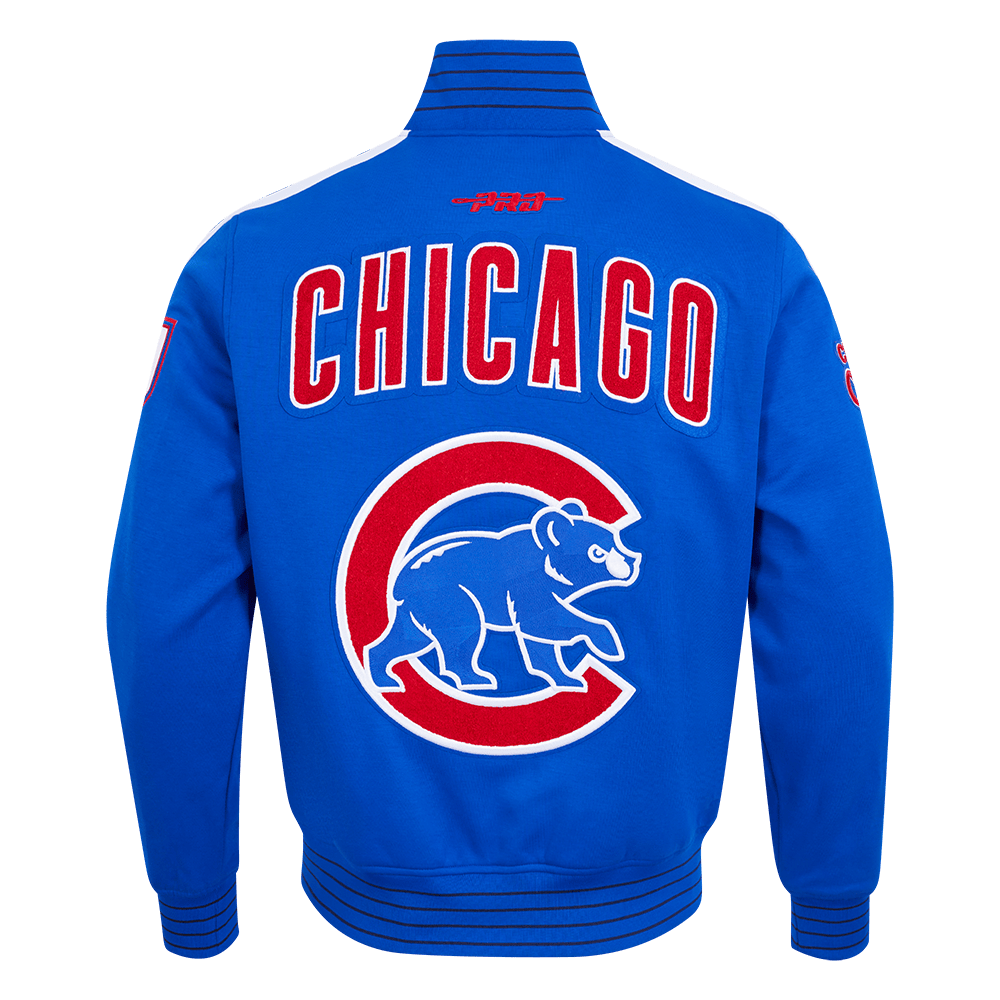 MLB CHICAGO CUBS CURRENT LOGO PRO GAME DAY MEN'S DOUBLE KNIT JACKET (ROYAL BLUE/WHTE/MIDNIGHT NAVY)