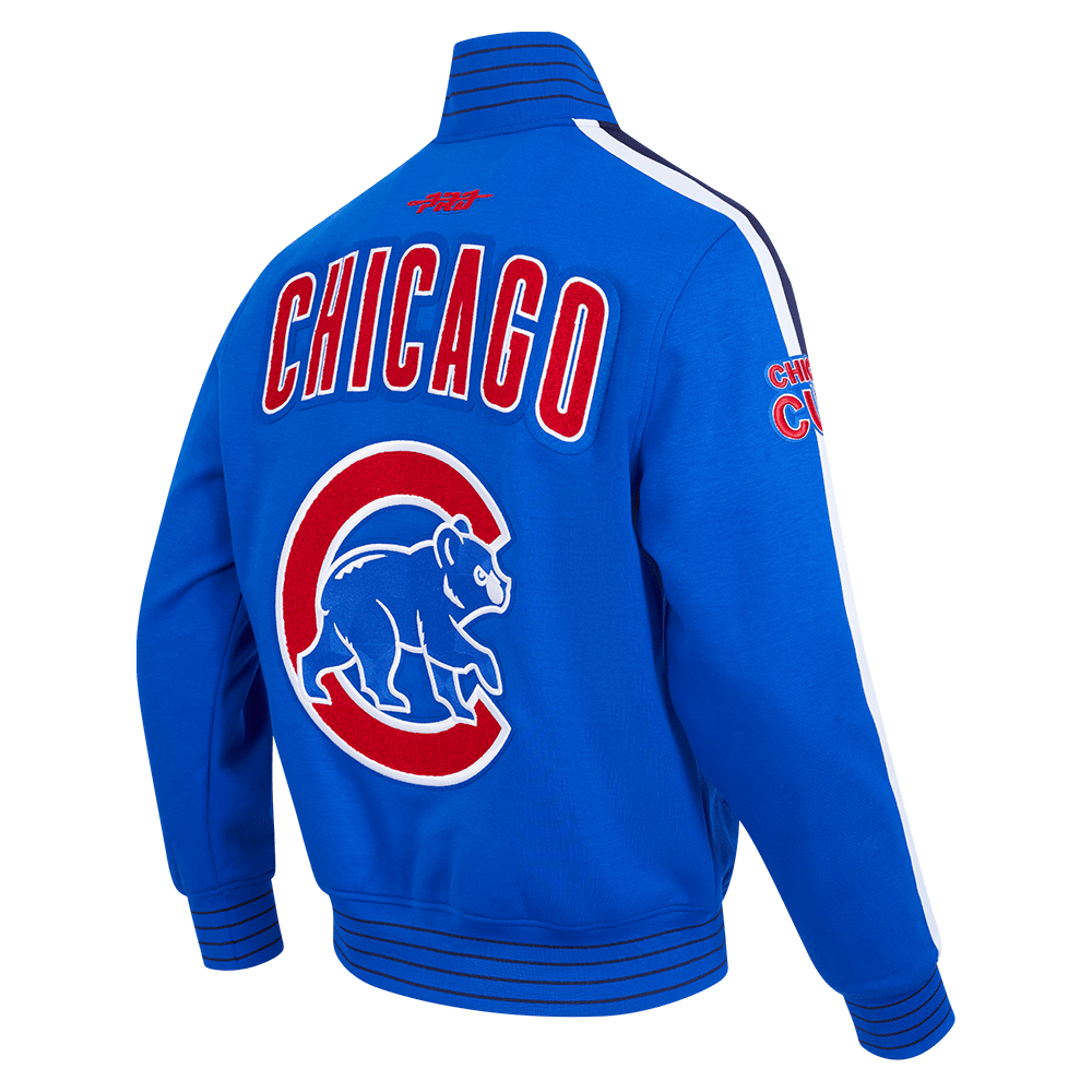 MLB CHICAGO CUBS CURRENT LOGO PRO GAME DAY MEN'S DOUBLE KNIT JACKET (ROYAL BLUE/WHTE/MIDNIGHT NAVY)