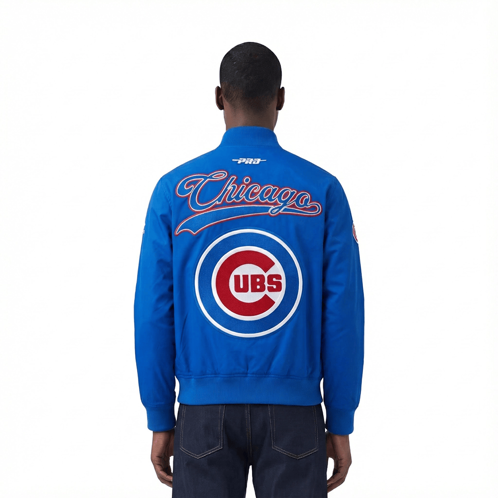 CHAQUETA DE SARTÁN PARA HOMBRE MLB CHICAGO CUBS LIVING LARGE (AZUL REAL)
