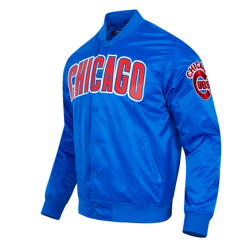 MLB CHICAGO CUBS BIG LOGO MEN'S SATIN JACKET (ROYAL BLUE)