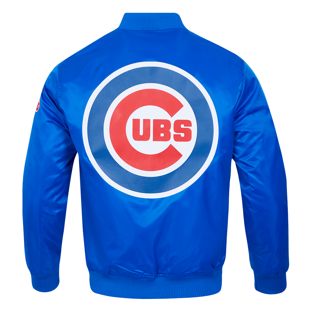 MLB CHICAGO CUBS BIG LOGO MEN'S SATIN JACKET (ROYAL BLUE)
