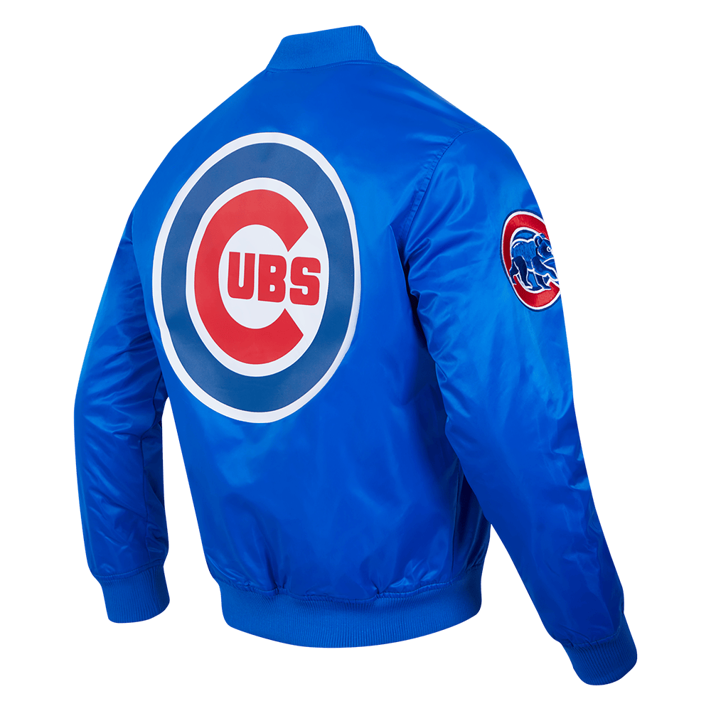 MLB CHICAGO CUBS BIG LOGO MEN'S SATIN JACKET (ROYAL BLUE)