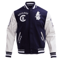 MLB CHICAGO CUBS RETRO CLASSIC MEN'S RIB WOOL VARSITY JACKET (MIDNIGHT NAVY/WHITE)