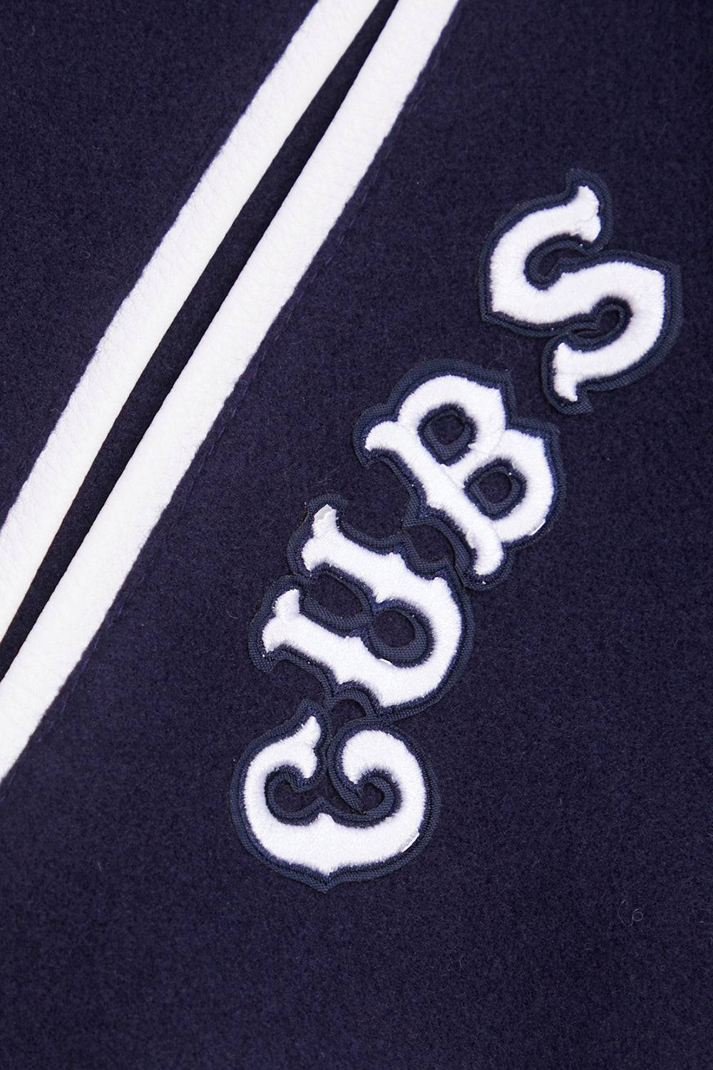 MLB CHICAGO CUBS RETRO CLASSIC MEN'S RIB WOOL VARSITY JACKET (MIDNIGHT NAVY/WHITE)