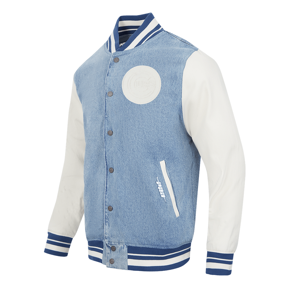 CHAQUETA VARSITY DE DENIM PARA HOMBRE MLB CHICAGO CUBS VARSITY BLUES (DENIM/LINO)