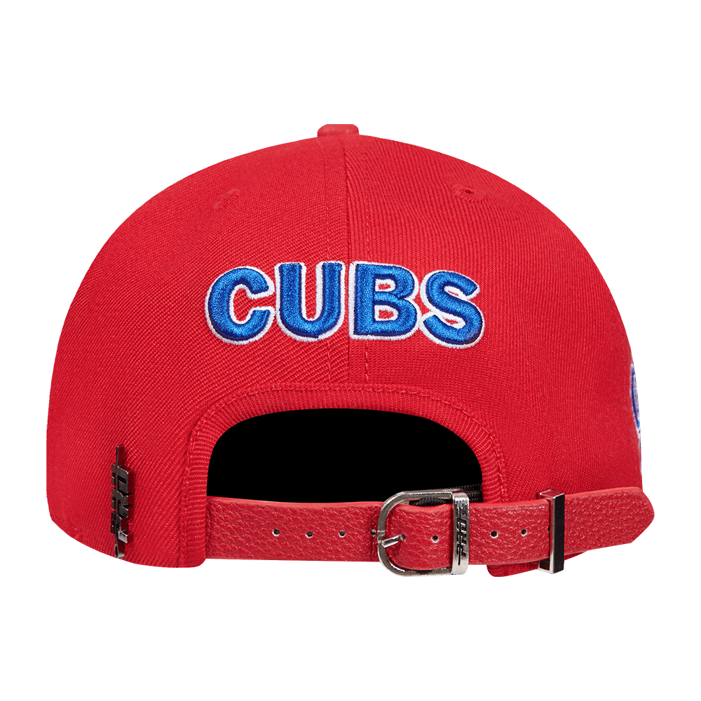 MLB CHICAGO CUBS SCRIPT TAIL WOOL STRAPBACK (RED)
