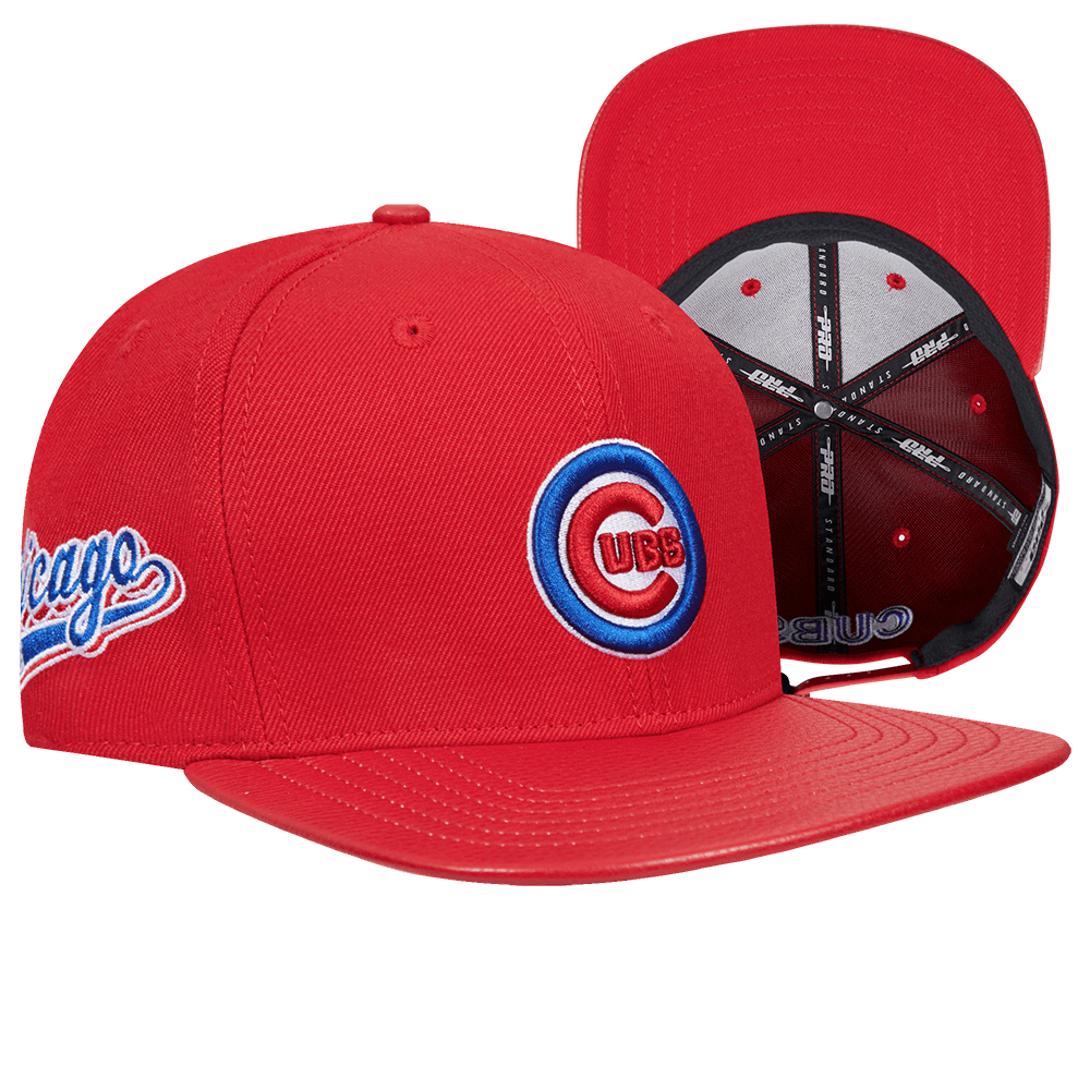 MLB CHICAGO CUBS SCRIPT TAIL WOOL STRAPBACK (RED)