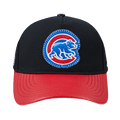 MLB CHICAGO CUBS DIY PICK STITCH LEATHER PINCH FRONT STRAPBACK (BLACK)