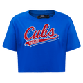 MLB CHICAGO CUBS SCRIPT TAIL WOMEN'S SINGLE JERSEY BOXY TOP (ROYAL BLUE)