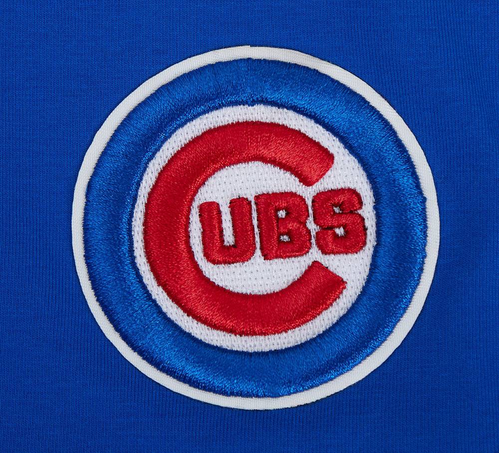 MLB CHICAGO CUBS SCRIPT TAIL WOMEN'S SINGLE JERSEY BOXY TOP (ROYAL BLUE)