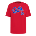 MLB CHICAGO CUBS SCRIPT TAIL WOMEN'S BOYFRIEND TOP (RED)