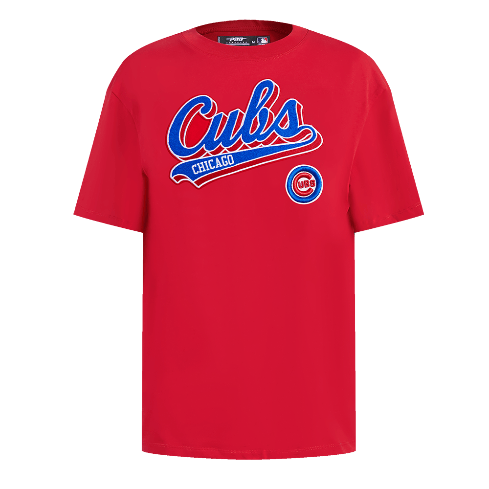 MLB CHICAGO CUBS SCRIPT TAIL WOMEN'S BOYFRIEND TOP (RED)