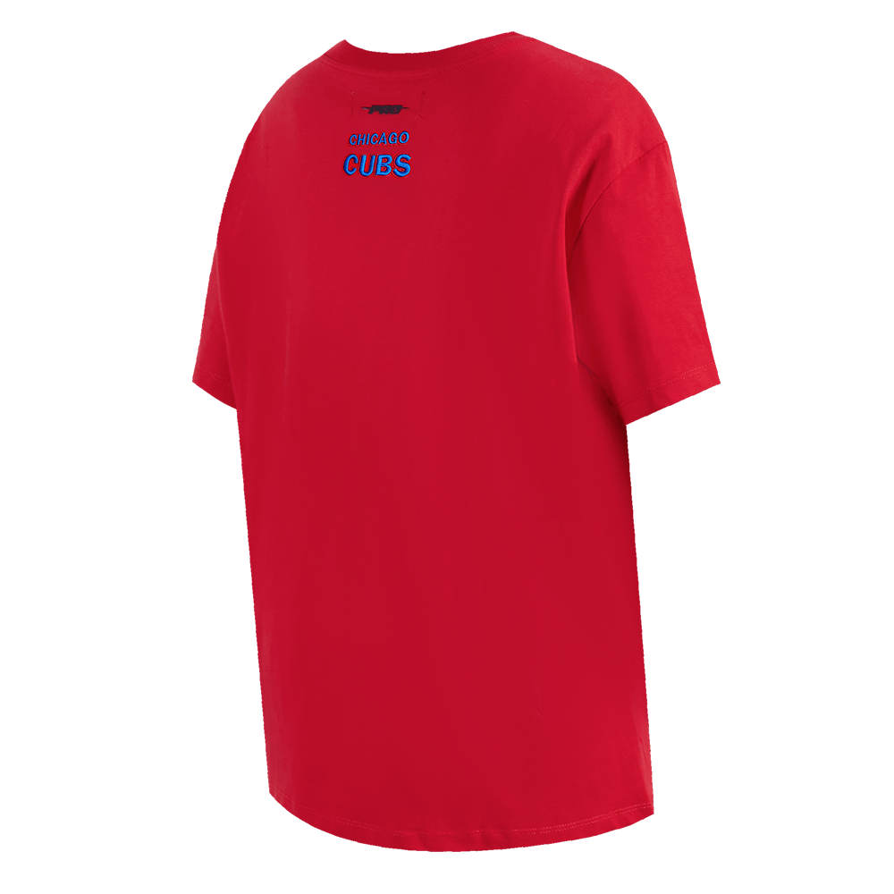 MLB CHICAGO CUBS SCRIPT TAIL WOMEN'S BOYFRIEND TOP (RED)