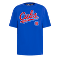 MLB CHICAGO CUBS SCRIPT TAIL WOMEN'S BOYFRIEND TOP (ROYAL BLUE)