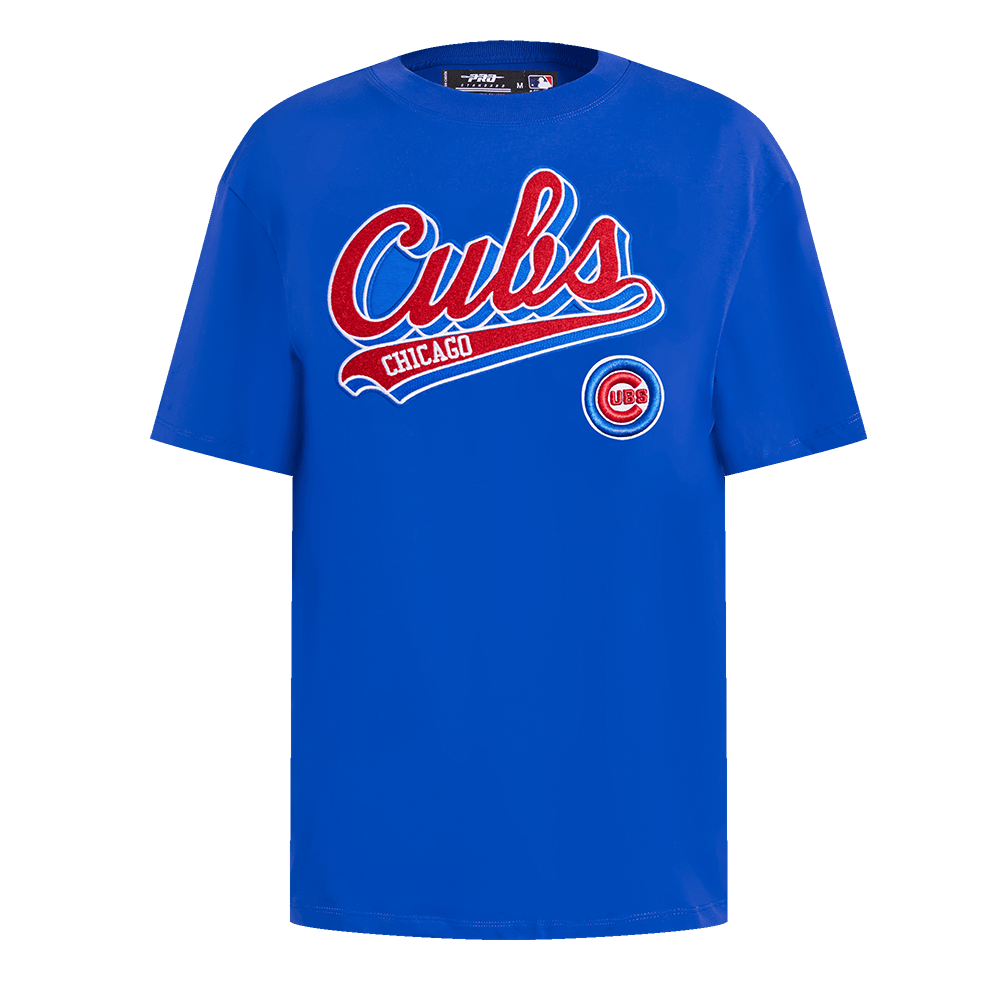 MLB CHICAGO CUBS SCRIPT TAIL WOMEN'S BOYFRIEND TOP (ROYAL BLUE)