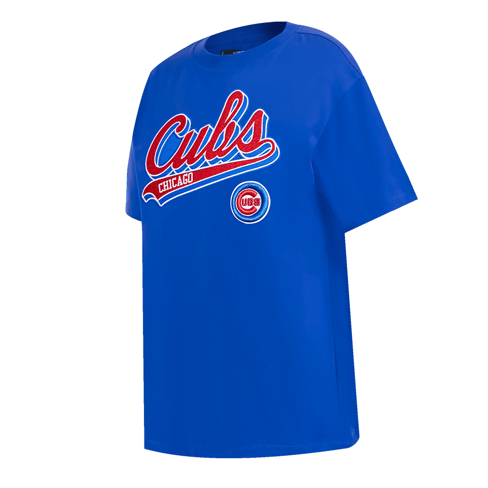 MLB CHICAGO CUBS SCRIPT TAIL WOMEN'S BOYFRIEND TOP (ROYAL BLUE)