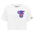MLB CHICAGO CUBS CITY RANSOM WOMEN'S SJ BOXY TEE (WHITE)
