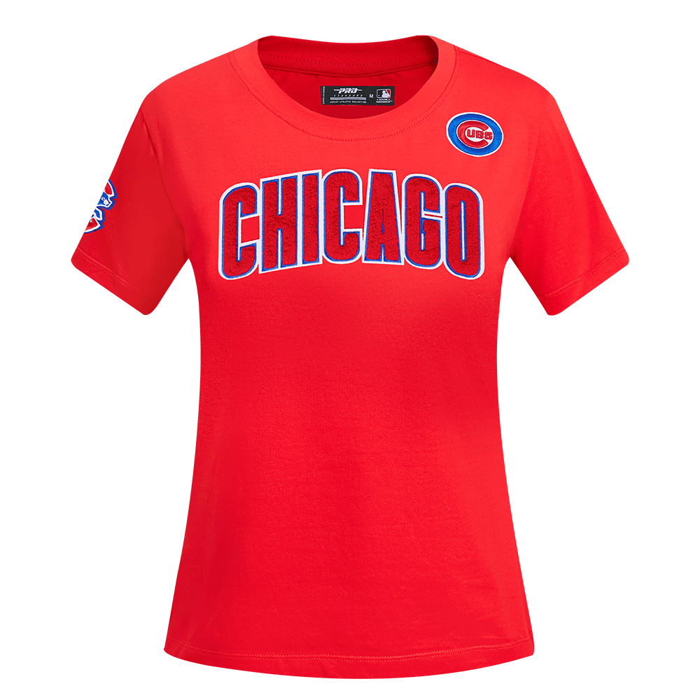 MLB CHICAGO CUBS CLASSIC SHORT SLEEVE WOMEN'S SLIM FIT TOP (RED)