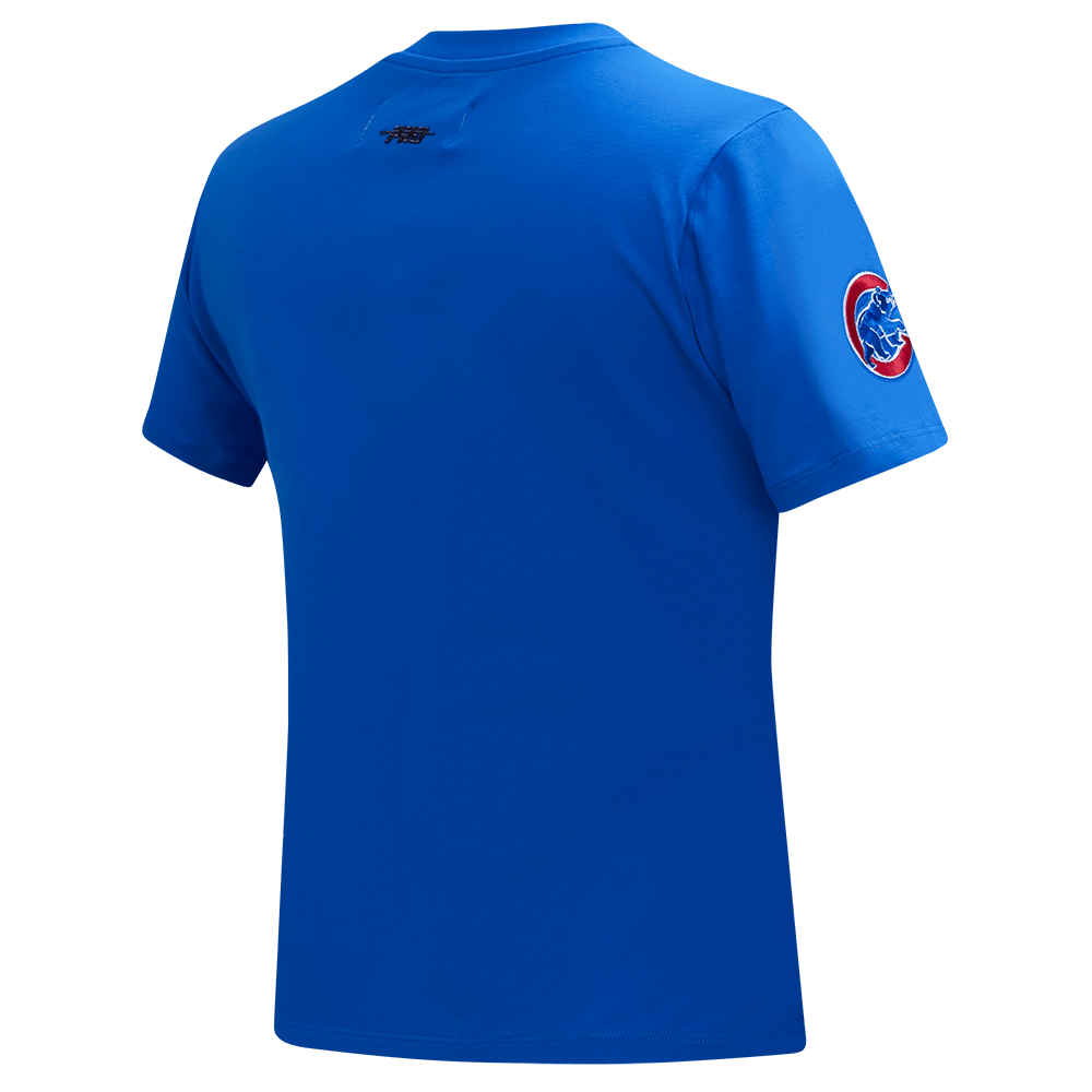 MLB CHICAGO CUBS CLASSIC SHORT SLEEVE WOMEN'S SINGLE JERSEY SLIM FIT TOP (ROYAL BLUE)