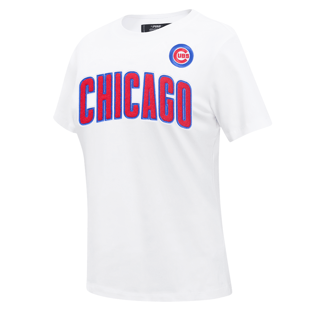 TOP CLÁSICO DE MANGA CORTA AJUSTADO PARA MUJER MLB CHICAGO CUBS (BLANCO)