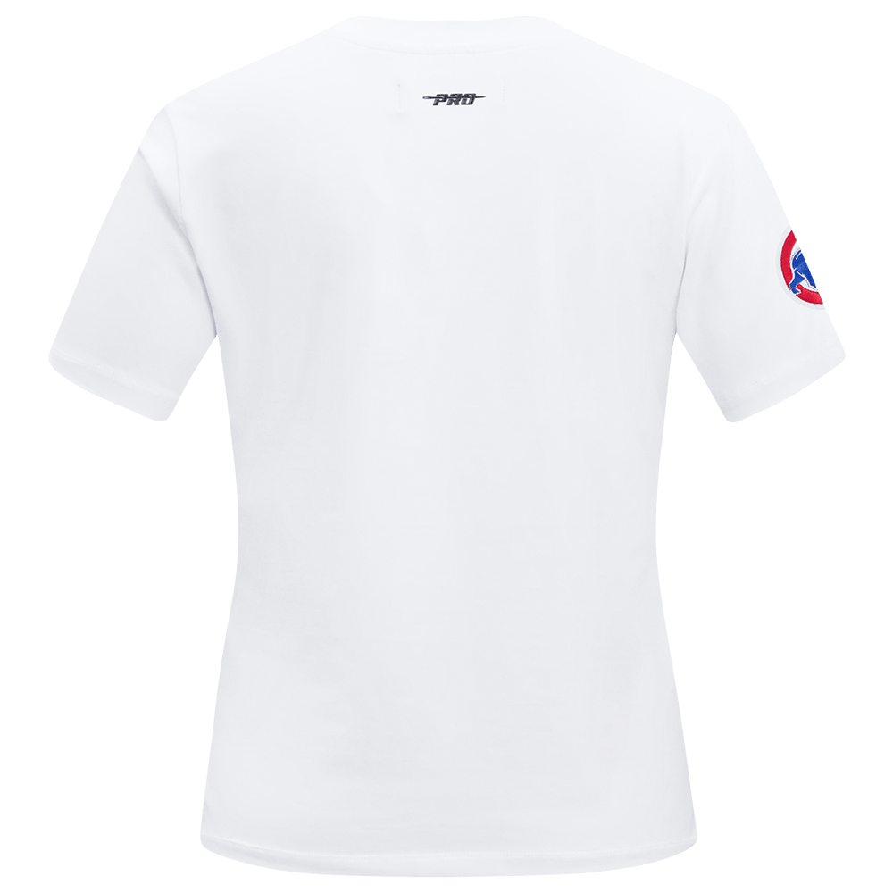 TOP CLÁSICO DE MANGA CORTA AJUSTADO PARA MUJER MLB CHICAGO CUBS (BLANCO)