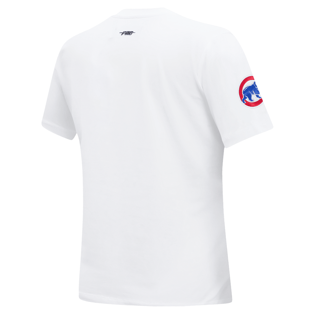 TOP CLÁSICO DE MANGA CORTA AJUSTADO PARA MUJER MLB CHICAGO CUBS (BLANCO)