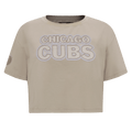 MLB CHICAGO CUBS NEUTRAL WOMEN'S BOXY TOP (TAUPE)