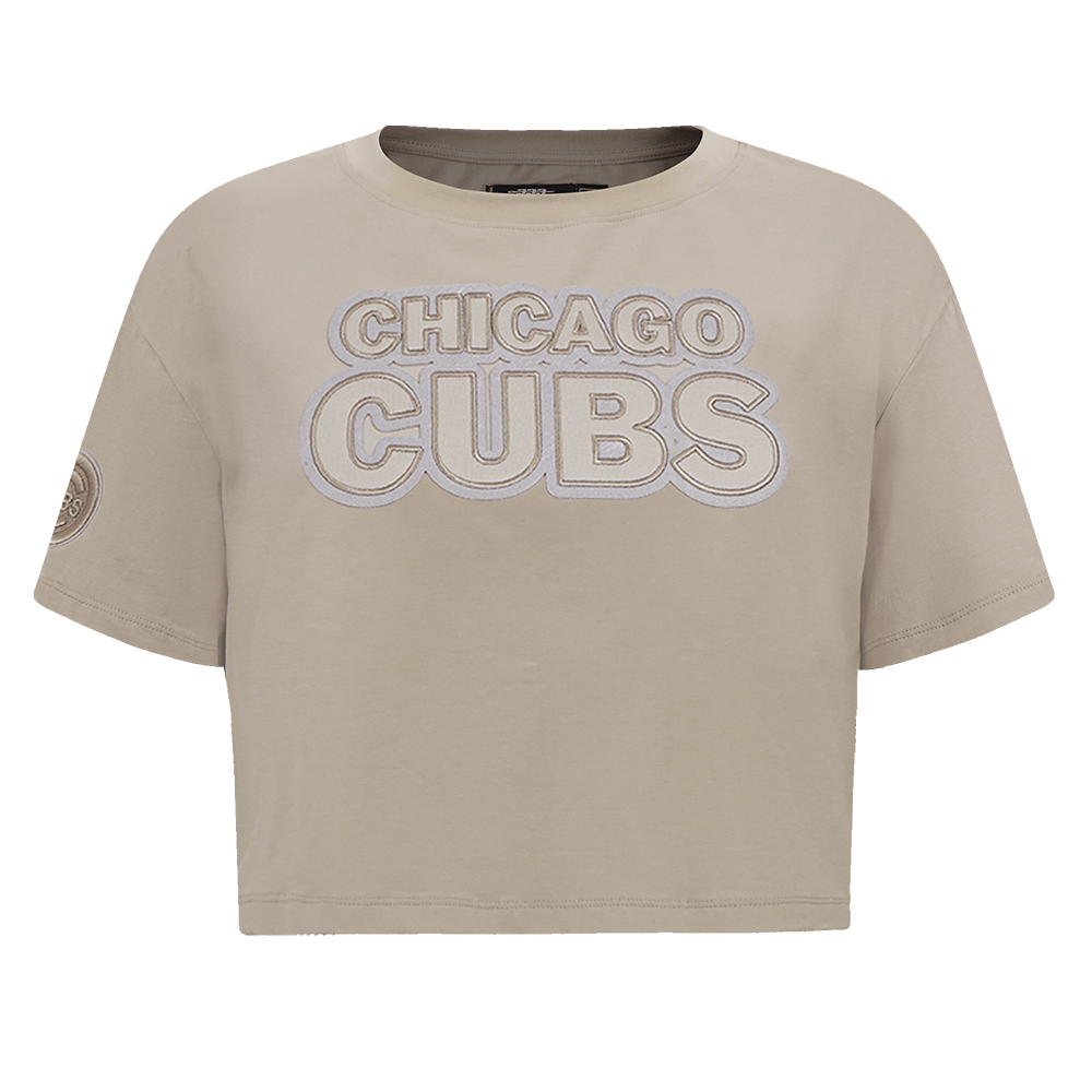 MLB CHICAGO CUBS NEUTRAL WOMEN'S BOXY TOP (TAUPE)