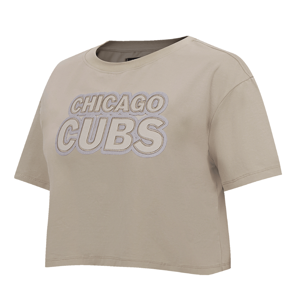 MLB CHICAGO CUBS NEUTRAL WOMEN'S BOXY TOP (TAUPE)